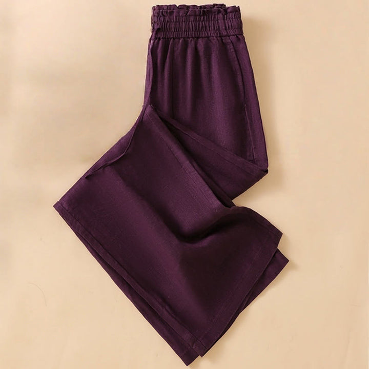 Buddha Stones Lässige Hose mit geradem Bein, Baumwolle, Damen, Länge 7–8, weites Bein, mit Taschen - image 17