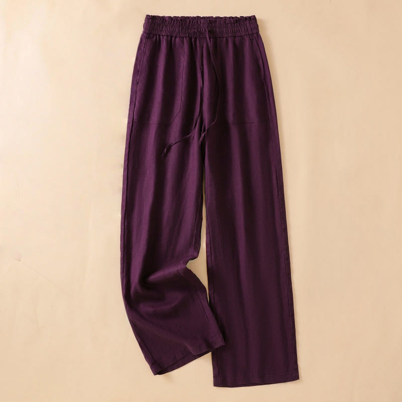 Buddha Stones Lässige Hose mit geradem Bein, Baumwolle, Damen, Länge 7–8, weites Bein, mit Taschen - Lila - US12, UK/AU16,EU44 (2XL) - image 15