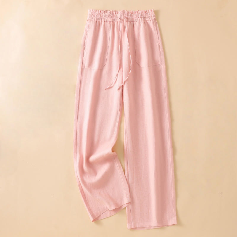 Buddha Stones Lässige Hose mit geradem Bein, Baumwolle, Damen, Länge 7–8, weites Bein, mit Taschen - Rosa - US12, UK/AU16,EU44 (2XL) - image 21
