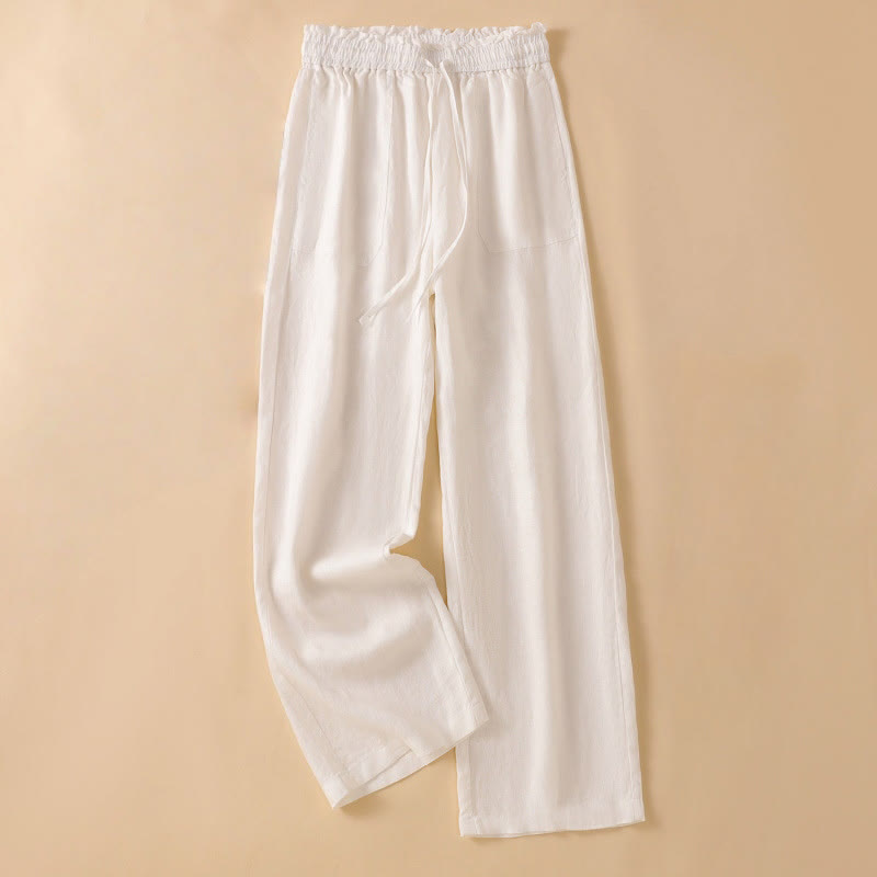 Buddha Stones Lässige Hose mit geradem Bein, Baumwolle, Damen, Länge 7–8, weites Bein, mit Taschen - FloralWeiß - US12, UK/AU16, EU44 (2XL) - image 27