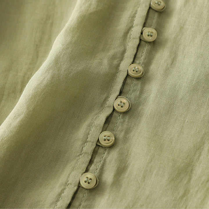 Damen-Hemd aus Baumwolle und Leinen mit Buddha Stones -Stickerei - image 4