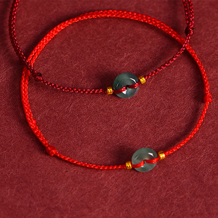 Buddha Stones Frieden Schnalle Kupfer Münzen Jade Rot String Verbindung Armband Fußkettchen - image 10