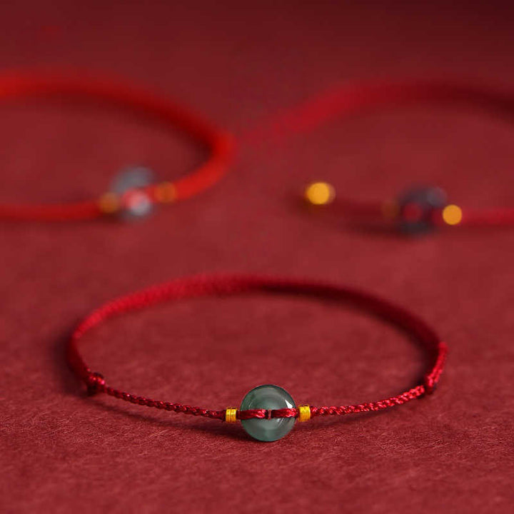 Buddha Stones Frieden Schnalle Kupfer Münzen Jade Rot String Verbindung Armband Fußkettchen - image 9