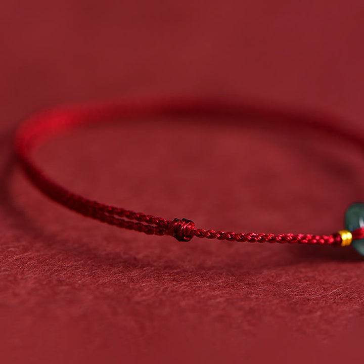 Buddha Stones Frieden Schnalle Kupfer Münzen Jade Rot String Verbindung Armband Fußkettchen - image 7