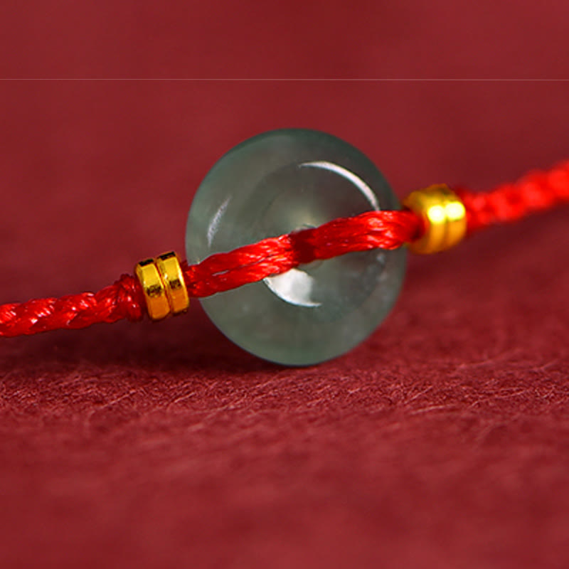 Buddha Stones Frieden Schnalle Kupfer Münzen Jade Rot String Verbindung Armband Fußkettchen - image 6