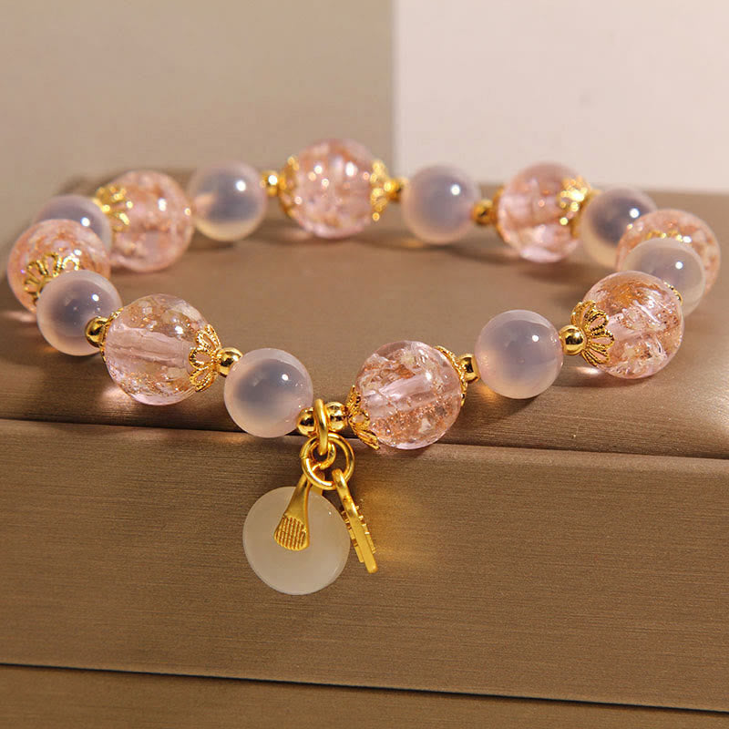 Buddha Stones Fu Charakter Peace Buckle Liuli Candy Achat Heilungsarmband - image 2