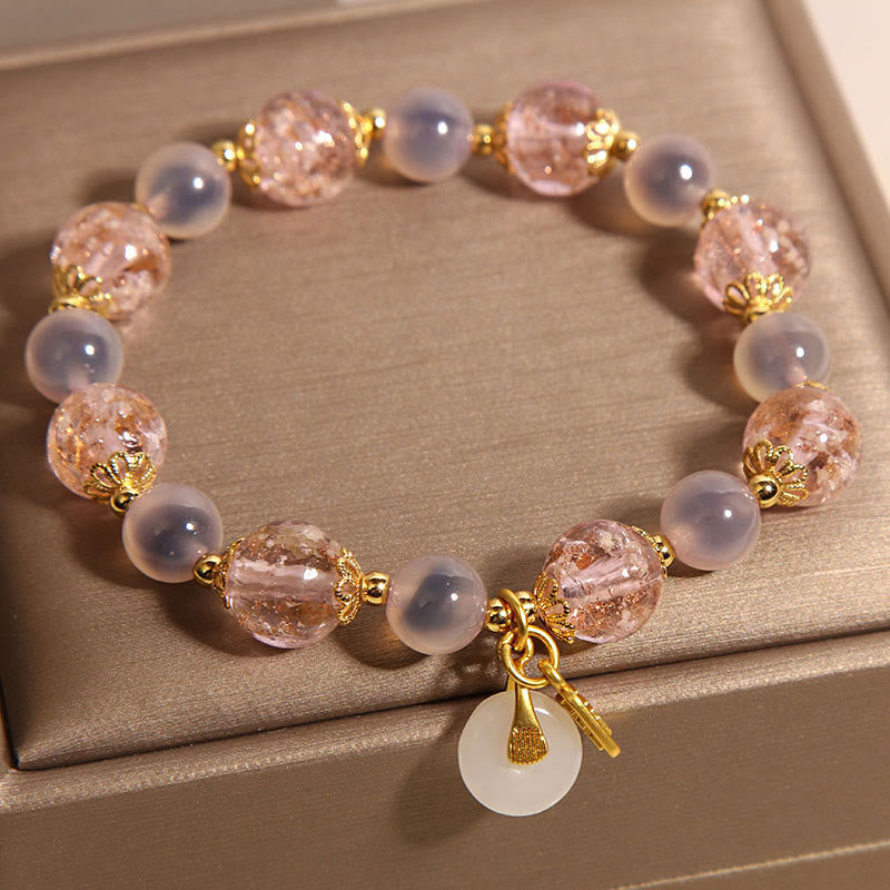 Buddha Stones Fu Charakter Peace Buckle Liuli Candy Achat Heilungsarmband - image 9