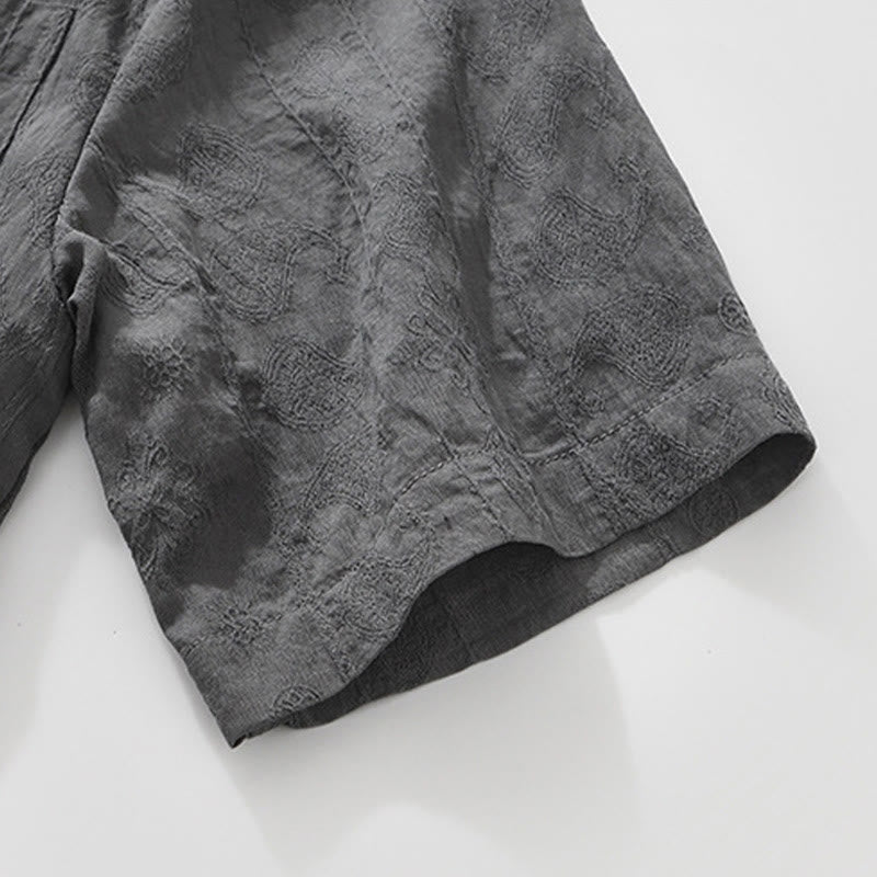 Buddha Stones Commute Plain Buttons Herren Kurzarmhemd mit Taschen - image 7