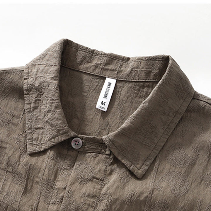 Buddha Stones Commute Plain Buttons Herren Kurzarmhemd mit Taschen - image 18