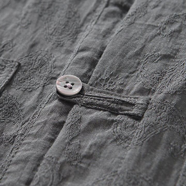 Buddha Stones Commute Plain Buttons Herren Kurzarmhemd mit Taschen - image 6