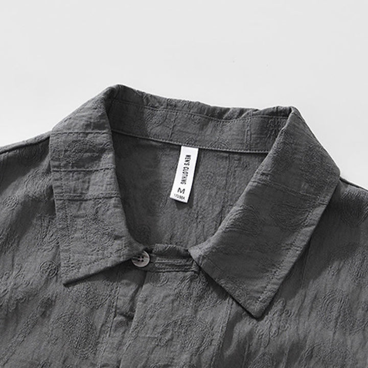 Buddha Stones Commute Plain Buttons Herren Kurzarmhemd mit Taschen - image 4