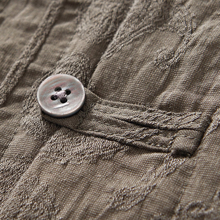 Buddha Stones Commute Plain Buttons Herren Kurzarmhemd mit Taschen - image 19