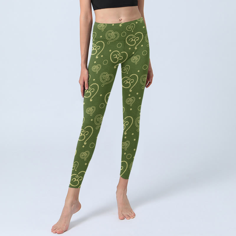 Buddha Stones Liebe Herz OM Symbol Druck Gym Leggings frauen Yoga Hosen - image 6