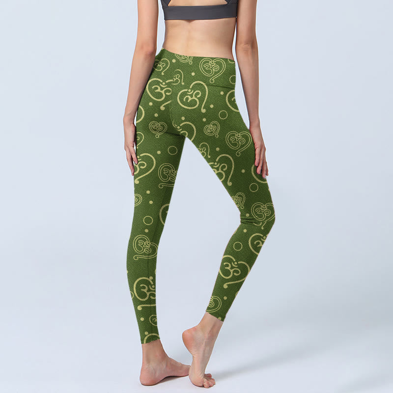 Buddha Stones Liebe Herz OM Symbol Druck Gym Leggings frauen Yoga Hosen - image 5