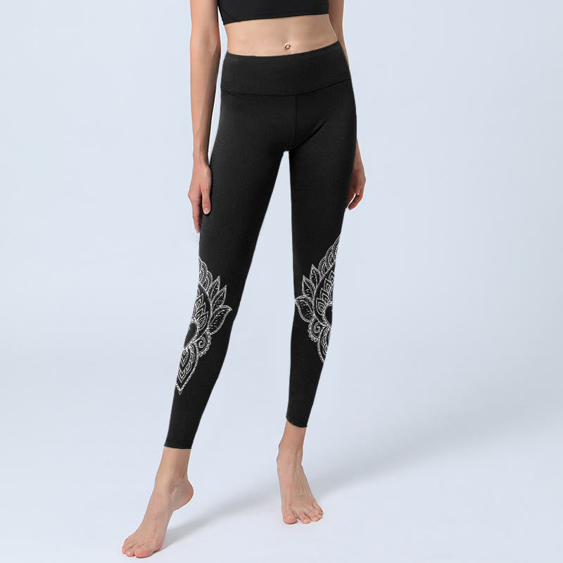 Buddha Stones Herzförmige Blütenblätter Blumen Print Gym Leggings Damen Yogahose - image 6