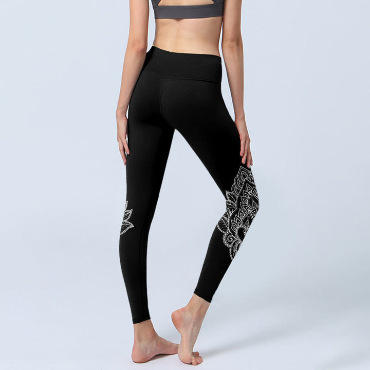 Buddha Stones Herzförmige Blütenblätter Blumen Print Gym Leggings Damen Yogahose - image 4