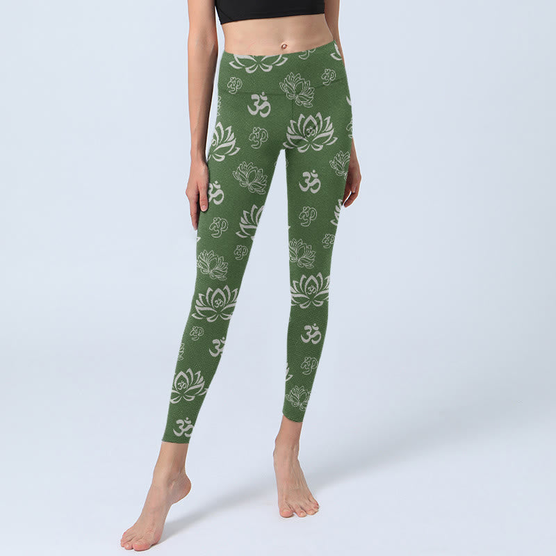 Buddha Stones Lotus Blume OM Symbol Druck Gym Leggings frauen Yoga Hosen - image 5