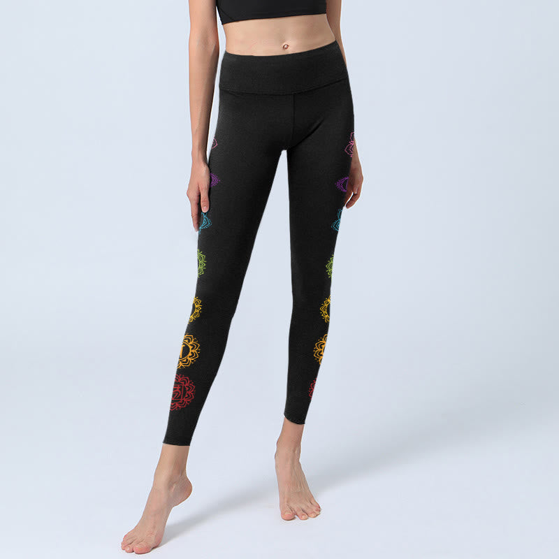 Buddha Stones OM Symbol Sanskrit Zeichen Print Gym Leggings Damen Yogahose - image 5
