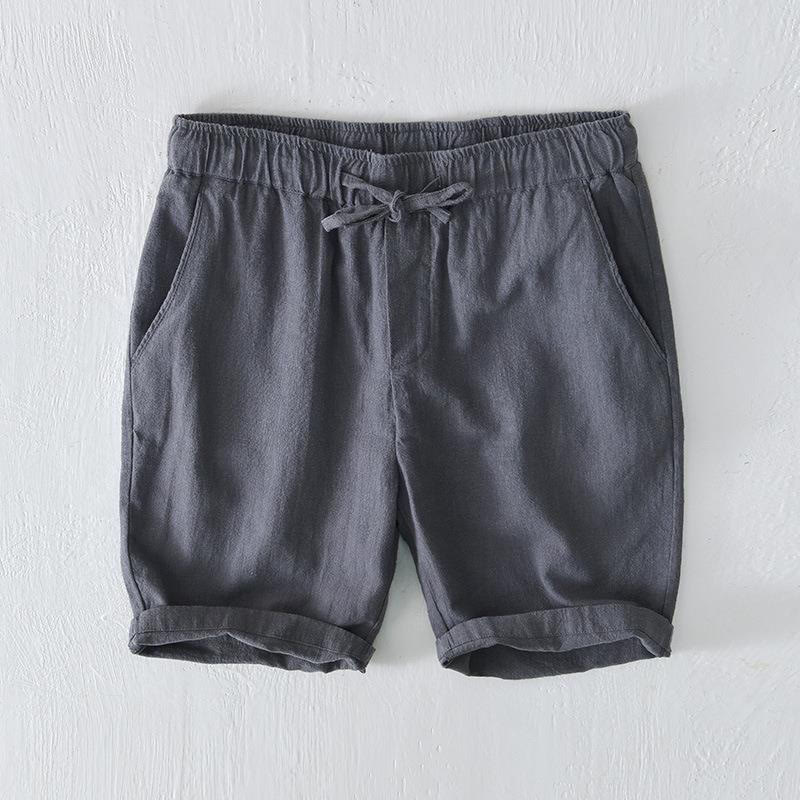 Buddha Stones Sommer-Shorts aus Baumwolle und Leinen mit einfarbigem Kordelzug und elastischer Taille für Herren mit Taschen - Hellschiefergrau - US/ UK/AU44,EU54 (4XL) - image 17
