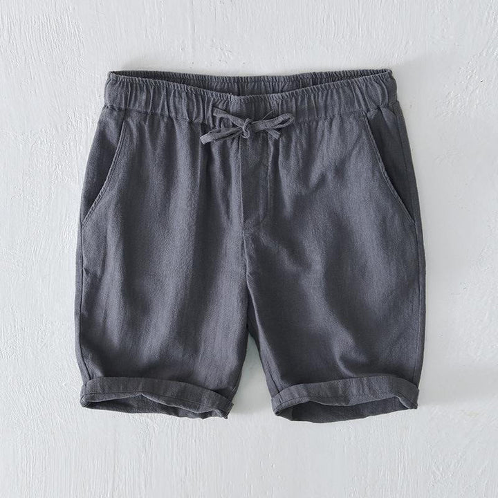 Buddha Stones Sommer-Shorts aus Baumwolle und Leinen mit einfarbigem Kordelzug und elastischer Taille für Herren mit Taschen - Hellschiefergrau - US/ UK/AU44,EU54 (4XL) - image 17