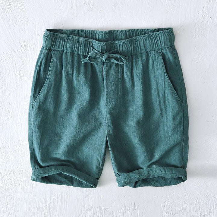 Buddha Stones Sommer-Shorts für Herren aus Ramie-Leinen-Baumwolle, einfarbig, mit Kordelzug und elastischem Bund, mit Taschen - Türkis - US/UK/AU44, EU54 (4XL) - image 21