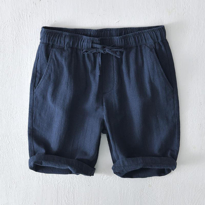 Buddha Stones Sommer-Shorts für Herren aus Ramie-Leinen-Baumwolle, einfarbig, mit Kordelzug und elastischem Bund, mit Taschen - Mitternachtsblau - US/UK/AU44, EU54 (4XL) - image 26