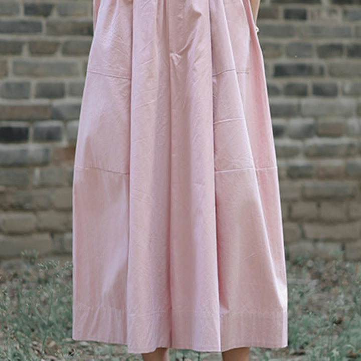 Buddha Stones Lässige, schlichte Caprihose aus Baumwolle mit hoher Taille und weitem Bein für Damen mit Taschen - image 16
