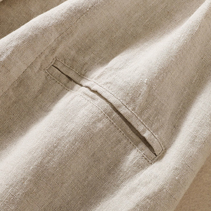 Buddha Stones Damen-Jacke aus Baumwollleinen mit Stehkragen und langen Ärmeln und Taschen - image 12