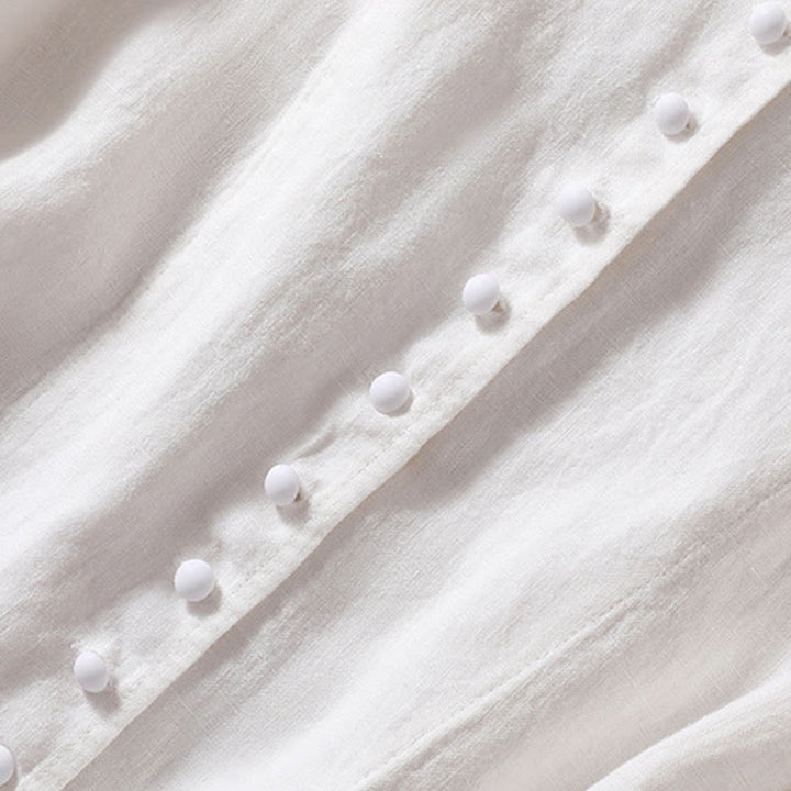 Buddha Stones Damen-Jacke aus Baumwollleinen mit Stehkragen und langen Ärmeln und Taschen - image 21