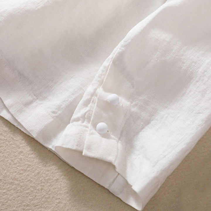 Buddha Stones Damen-Jacke aus Baumwollleinen mit Stehkragen und langen Ärmeln und Taschen - image 16