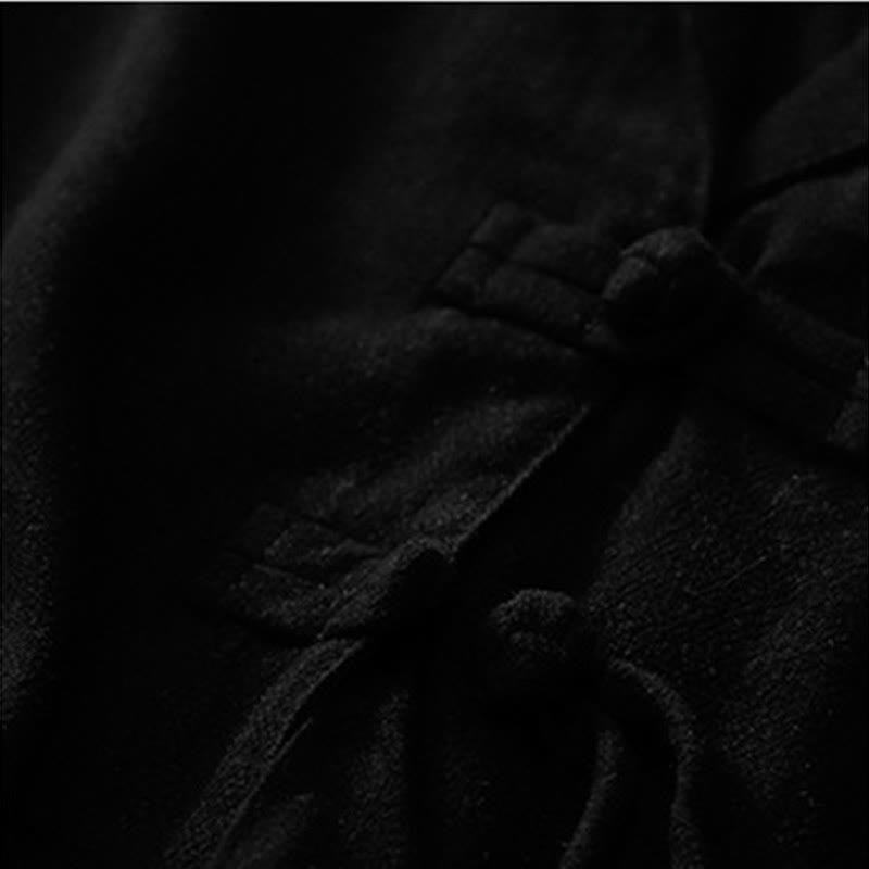 Buddha Stones Damen-Langarmjacke aus Baumwollleinen mit Froschknöpfen und Taschen - image 14