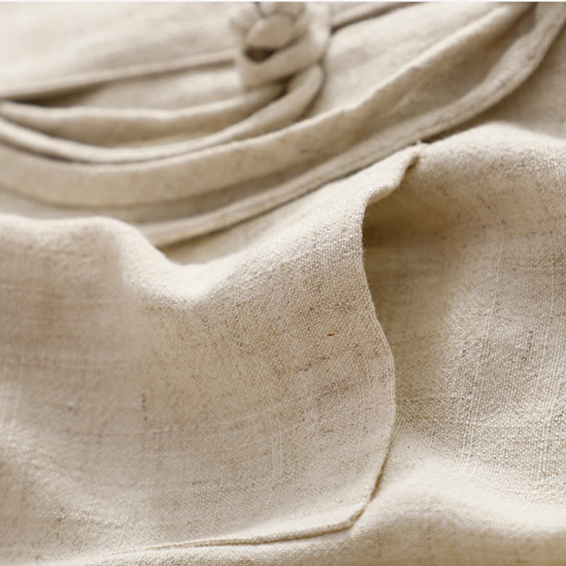 Buddha Stones Damen-Langarmjacke aus Baumwollleinen mit Froschknöpfen und Taschen - image 21