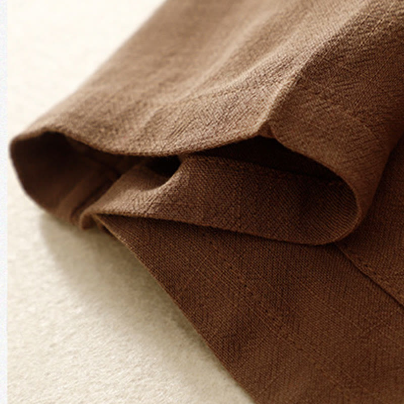 Buddha Stones Damen-Langarmjacke aus Baumwollleinen mit Froschknöpfen und Taschen - image 27