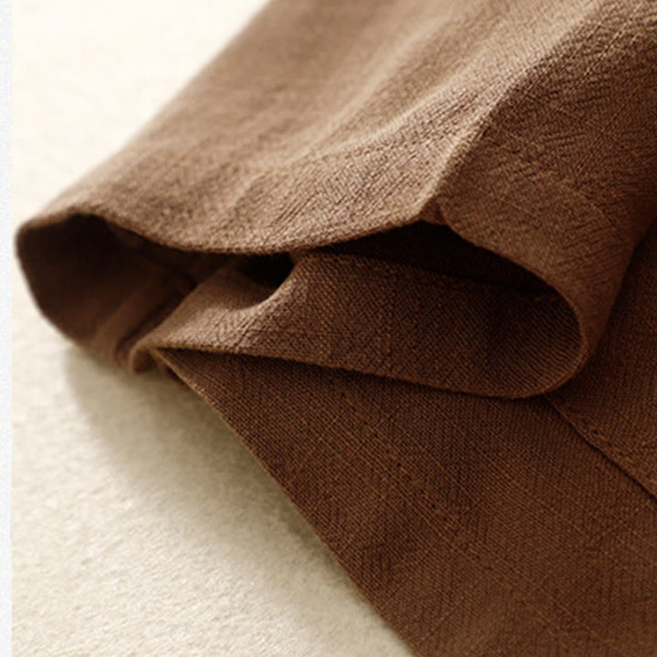 Buddha Stones Damen-Langarmjacke aus Baumwollleinen mit Froschknöpfen und Taschen - image 27