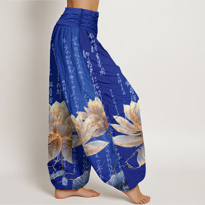Lässige Buddha Stones mit Lotus-Kalligraphie-Muster für Damen mit elastischer Taille - image 10