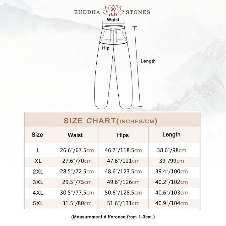 Buddha Stones Schlichte Herrenhose mit Kordelzug und Taschen - image 3