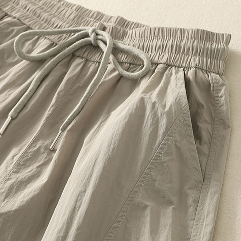 Buddha Stones Sommer Vintage Schlichte Damenhose mit Kordelzug und Bündchen und Taschen - image 2