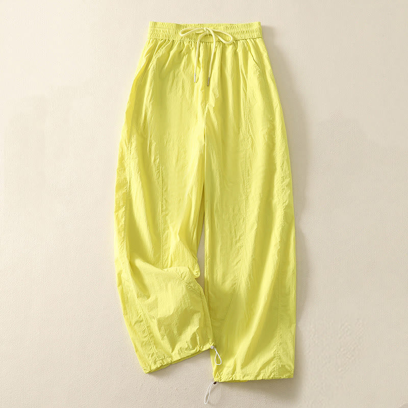 Buddha Stones Sommer Vintage Schlichte Damenhose mit Kordelzug und Bündchen und Taschen - GrünGelb - US 8-10, UK/AU 12-14, EU 40-42 (2XL) - image 26