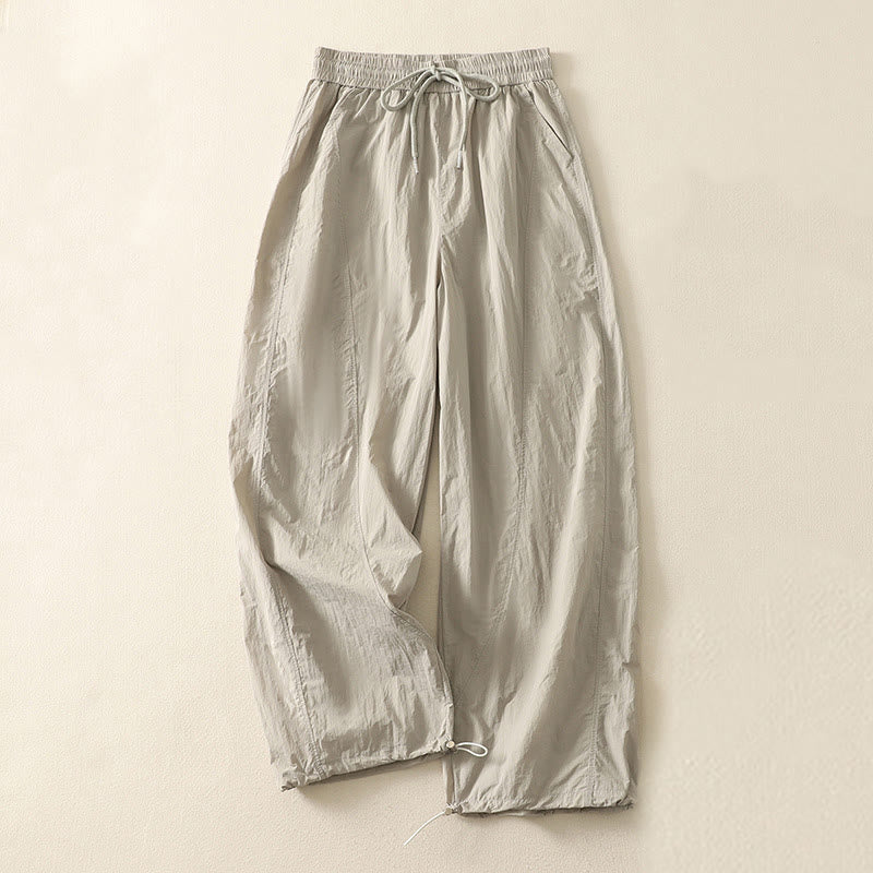 Buddha Stones Sommer Vintage Schlichte Damenhose mit Kordelzug und Bündchen und Taschen - Bräunen - US 8-10, UK/AU 12-14, EU 40-42 (2XL) - image 0