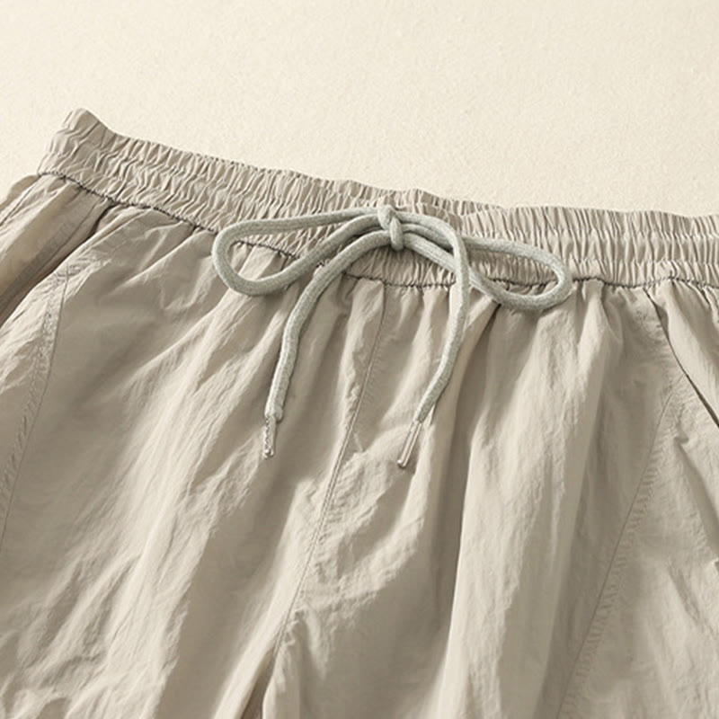 Buddha Stones Sommer Vintage Schlichte Damenhose mit Kordelzug und Bündchen und Taschen - image 1
