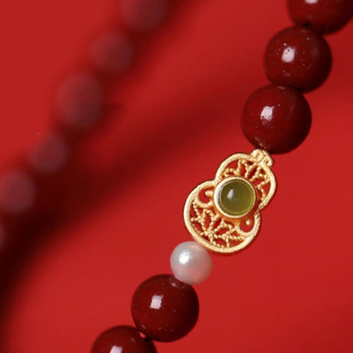 Buddha Stones Perle Zinnober Segen Perlen Armband - image 2