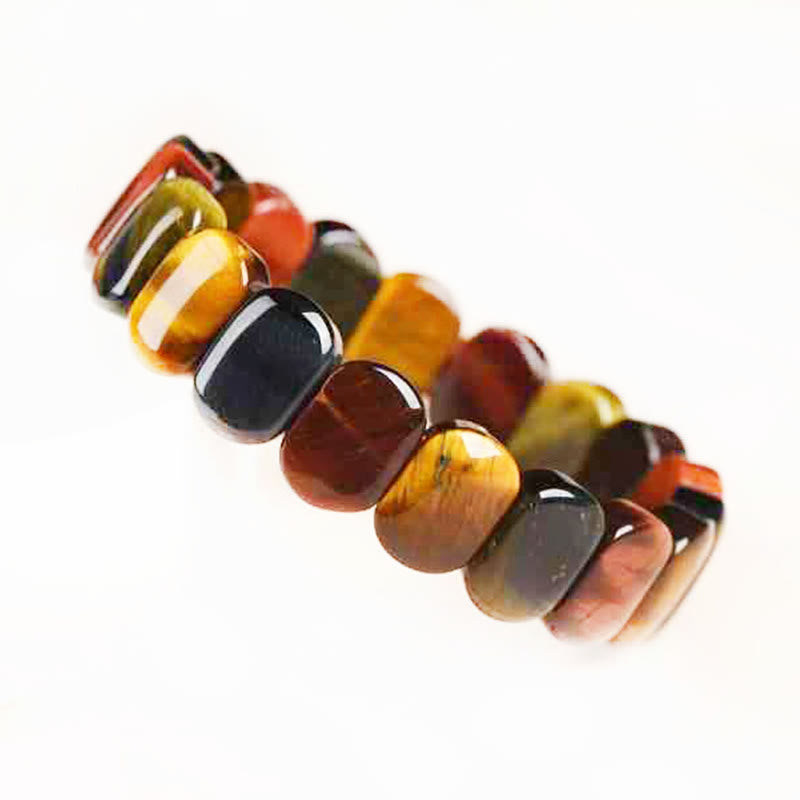 Buddha Stones Naturfarbenes Tigerauge Ovale Perlen Kraftarmband