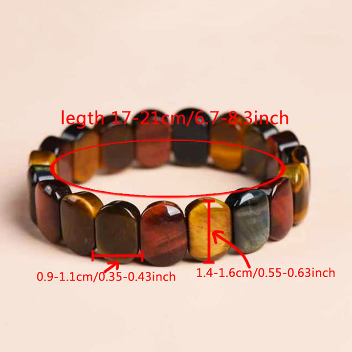 Buddha Stones Naturfarbenes Tigerauge Ovale Perlen Kraftarmband
