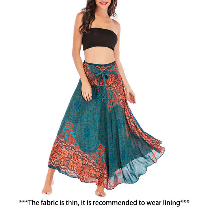 Buddha Stones Zwei Stilwear Bohemian Kompass Rose Blume Schnürrock Kleid - image 1