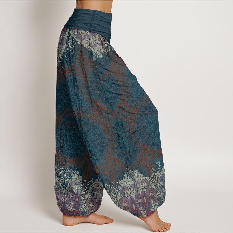 Buddha Stones Damen-Haremshose aus reiner Baumwolle mit elastischer Taille und Mandala-Muster - image 2