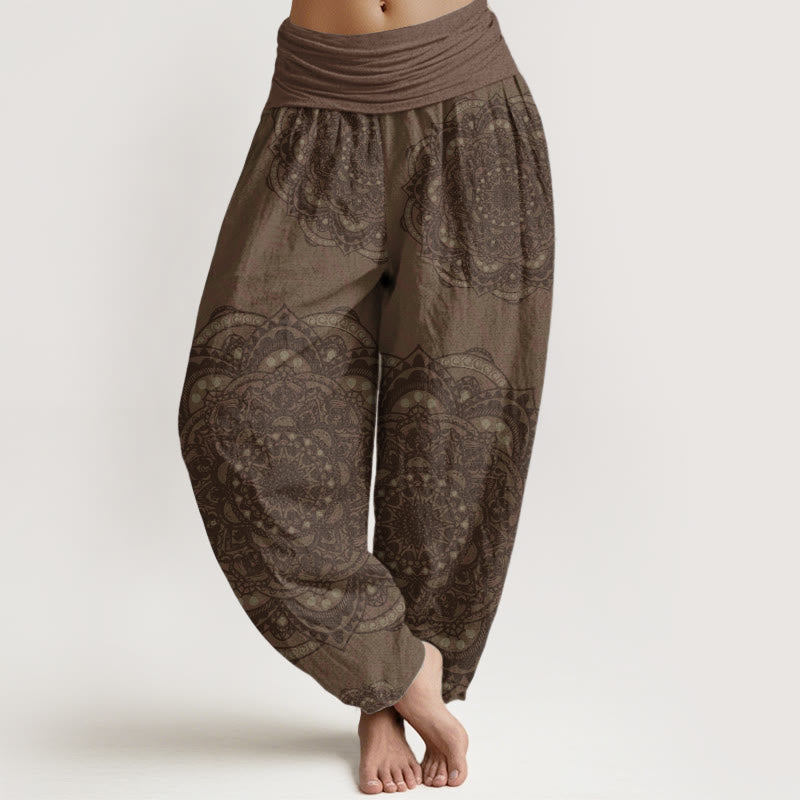 Buddha Stones Damen-Haremshose aus reiner Baumwolle mit Mandalas und Paisley-Muster und elastischer Taille - Dunkelgoldenrod - US22, UK/AU26, EU54 (6XL) - image 9