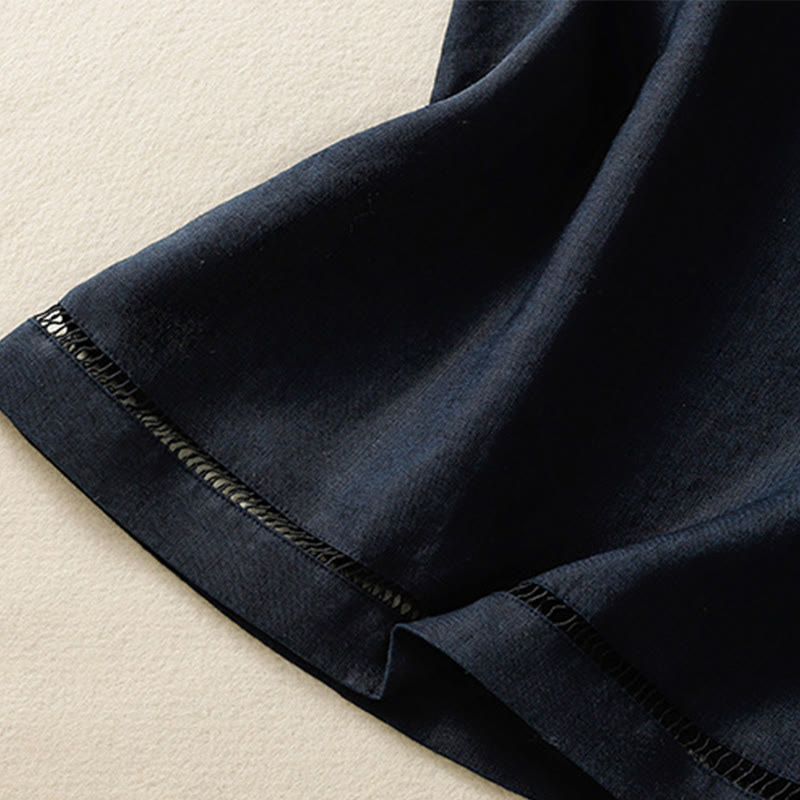 Buddha Stones Einfaches Rundhals-Knopf-Design Ärmelloses Damen-Unterhemd aus Baumwolle - image 5