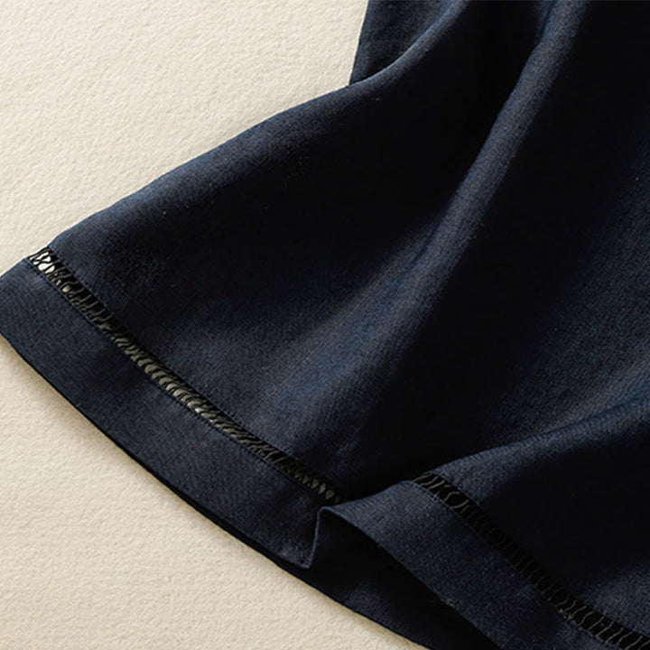 Buddha Stones Einfaches Rundhals-Knopf-Design Ärmelloses Damen-Unterhemd aus Baumwolle - image 5