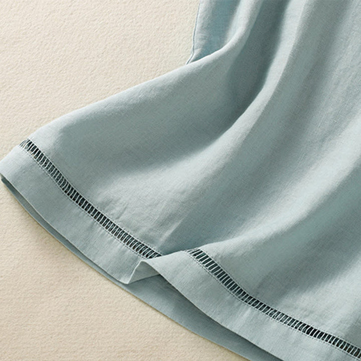 Buddha Stones Einfaches Rundhals-Knopf-Design Ärmelloses Damen-Unterhemd aus Baumwolle - image 12