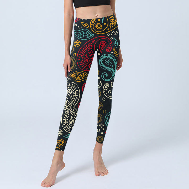Buddha Stones Bunte Paisley Print Gym Leggings Damen Yoga Hose - image 6